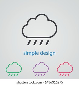 Cloud vector icon . The sign of a rain . The rainy weather illustration. Vector.