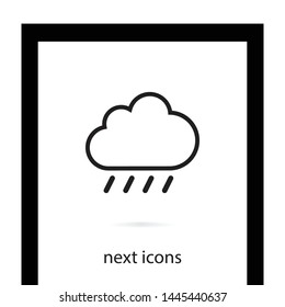 A cloud vector icon . The sign of a rain . The rainy weather illustration. The sign of a cloud. The symbol of a cloud. Vector.