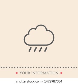 A cloud vector icon . The sign of a rain . The rainy weather illustration. The sign of a cloud. The symbol of a cloud. Vector.