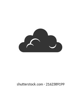Cloud vector icon with silhouette style. Icon for web design, apps, sticker, banner, poster, printing usage and part of logo.