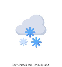 Cloud vector icon with snowflakes. Vector sign illustration for cold weather with clouds. On a blank background and can be edited again.