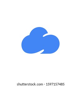 Cloud vector icon with soft blue color