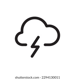 Cloud vector icon. Storm flat sign design. Lightning cloud vector icon. Weather symbol pictogram. UX UI icon