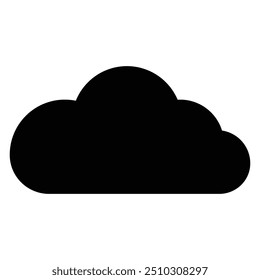 Cloud vector icon. Symbol for forecast and online data storage. Black silhouette. The image is simple and minimalistic.