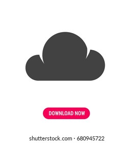 Cloud vector icon, The symbol of grey colour cloud. Simple, modern flat vector illustration for mobile app, website or desktop app   