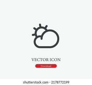 Cloud vector icon. Symbol in Line Art Style for Design, Presentation, Website or Mobile Apps Elements, Logo. Cloud symbol illustration. Pixel vector graphics - Vector