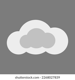 Cloud in a cloud vector. Icon of two clouds on top of each other. Cloud storage icon. Cloud file service vector.