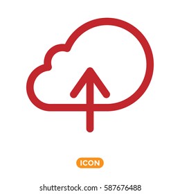 Cloud Vector Icon. Uploading Symbol