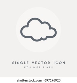 Cloud vector icon. Use for web site or app. Single graphic object. Vector pictograph symbol.