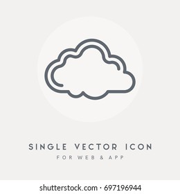 Cloud vector icon. Use for web site or app. Single graphic object. Vector pictograph symbol.