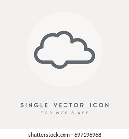 Cloud vector icon. Use for web site or app. Single graphic object. Vector pictograph symbol.