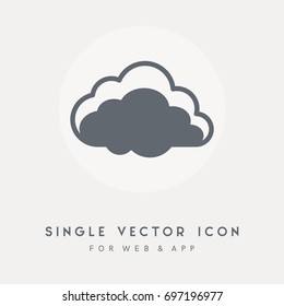 Cloud vector icon. Use for web site or app. Single graphic object. Vector pictograph symbol.