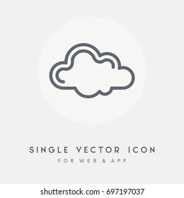 Cloud vector icon. Use for web site or app. Single graphic object. Vector pictograph symbol.