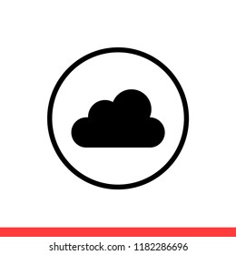 Cloud vector icon, weather symbol. Simple flat design for web or mobile app