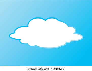 Cloud vector icon white color on blue background. Sky flat illustration collection for web, art and app design. Different nature cloudscape weather symbols.