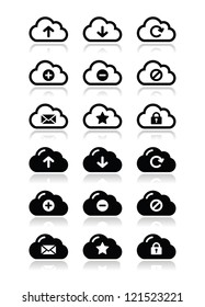 Cloud vector icons set for web