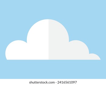 Cloud vector illustration. Cloudy weather adds air mystery, veiling high sky in atmospheric beauty Fluffy clouds, like dreamy pillows, rest high above, creating tranquil atmosphere