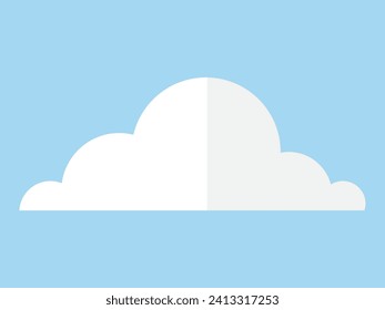 Cloud vector illustration. A dreamlike cloudscape unfolds, where high clouds mingle with fluffy cumulus Clouds, like puffballs, float above, casting shadows in this heavenly display