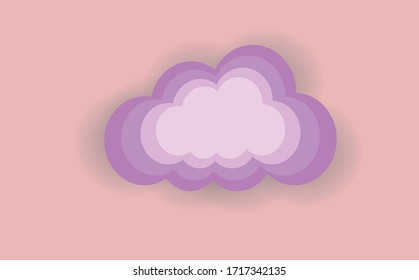 Cloud vector illustration on background with shadow.