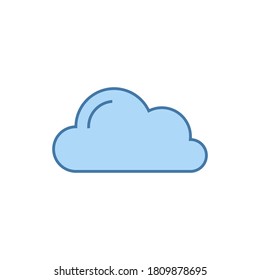 Ilustración vectorial de nube en el cielo azul. Ilustración vectorial de material aislada en fondo blanco.