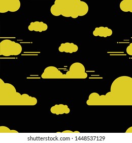 Cloud vector illustration on sky background. Flat design. Vector Illustration.