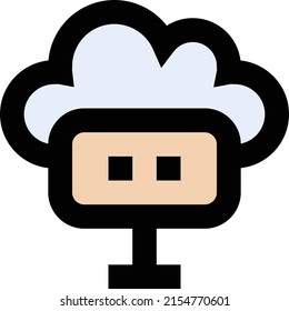 cloud Vector illustration on a transparent background.Premium quality symbols.Stroke vector icon for concept and graphic design. 
