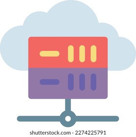 cloud Vector illustration on a transparent background. Premium quality symbols. Line Color icons for concept and graphic design.