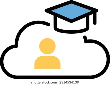 Cloud-Vektorgrafik auf transparentem Hintergrund. Hochwertige Symbole. Zeilenfarbige Vektorsymbole für Konzept und Grafikdesign.