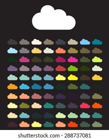 Cloud vector illustration set color 