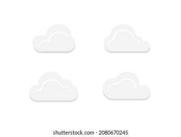 cloud vector isolated on white background ep163