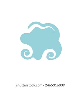 Vector en la nube. Icono de Vector de nube de estilo japonés. Almacenamiento en la nube. Vector de nubes azules. Ilustración vectorial.