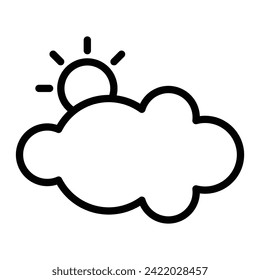 Cloud Vector Line Icon Design
