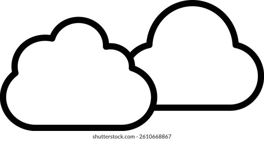 Cloud Vector Line Icon Design