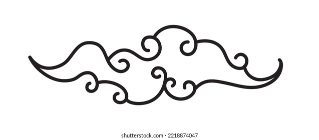 Cloud vector line style black color