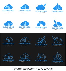 Cloud vector logo icon illustration set
