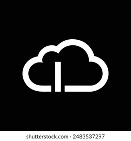 Diseño de iconos de silueta de logotipo de Vector de nube 