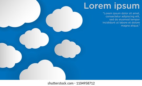 Cloud Vector Material Design Background, Modern Digital Design. Material Design Concept. Abstract Creative 