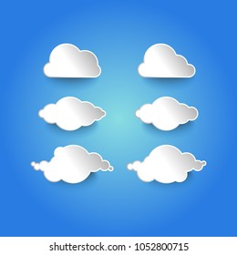 cloud vector paper art style icon