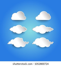 cloud vector paper art style icon
