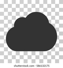 Cloud vector pictogram. Illustration style is flat iconic gray symbol on a transparent background.