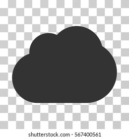 Cloud vector pictograph. Illustration style is flat iconic gray symbol on a transparent background.