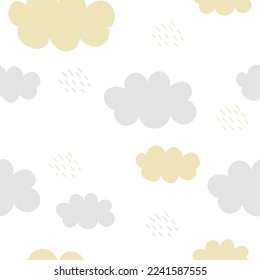 Cloud vector, seamless pattern sky