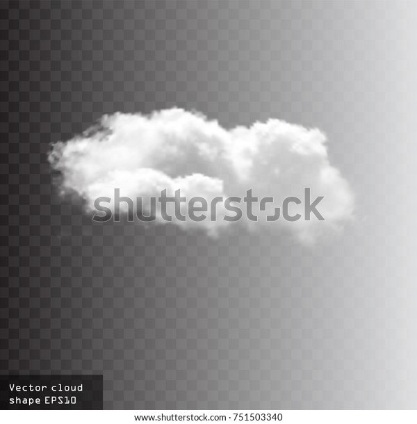 透明な背景にリアルな白いふわふわした雲のベクター画像イラスト のベクター画像素材 ロイヤリティフリー
