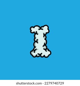 I from cloud vector sky smoke alphabet and number