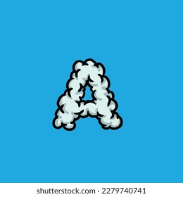 a del alfabeto y número del humo del cielo del vector de la nube
