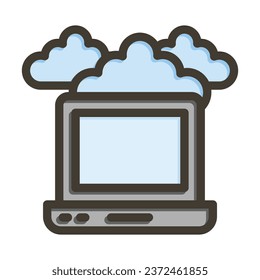 Cloud Vector Thick Line Filled Colors Icon For Personal And Commercial Use.

