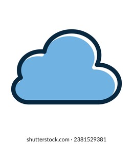 Cloud Vector Thick Line Filled Dark Colors Icons For Personal And Commercial Use.
