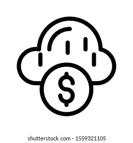 cloud vector thin line icon 