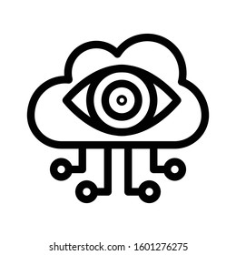 cloud vector thin line icon 