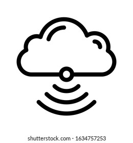 cloud vector thin line icon 